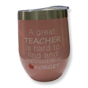Insulated Pink Tumbler for Teachers